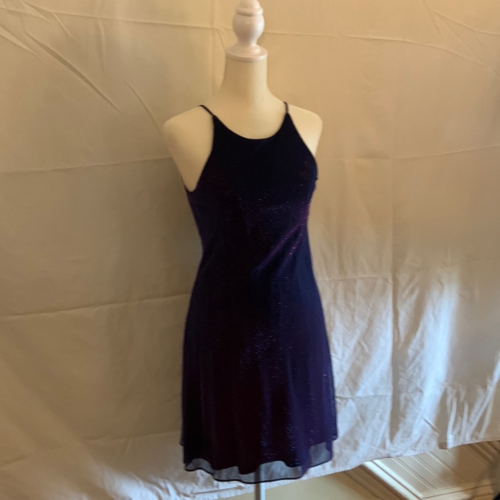 Purple iridescent spaghetti strap dress